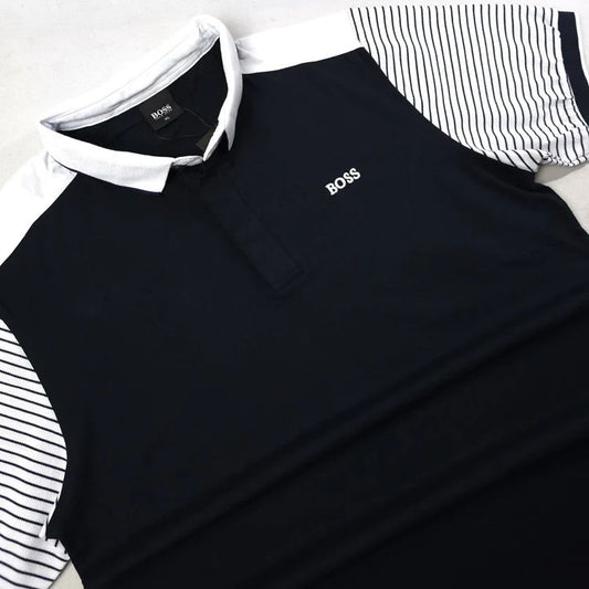 BOS Striped sleeves polo