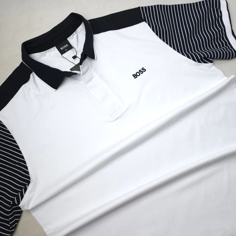 BOS Striped sleeves polo