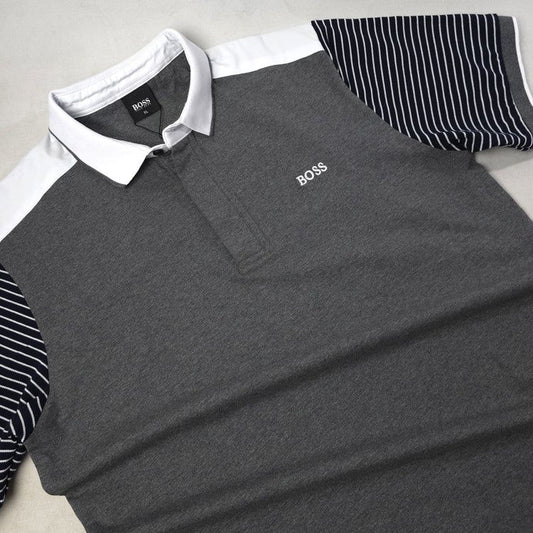BOS Striped sleeves polo
