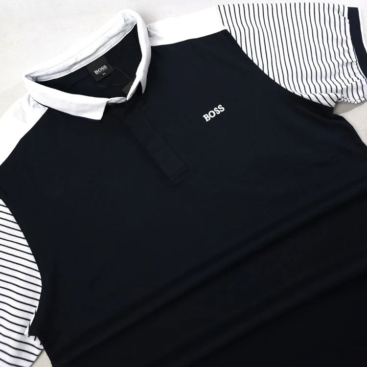 BOS Striped sleeves polo